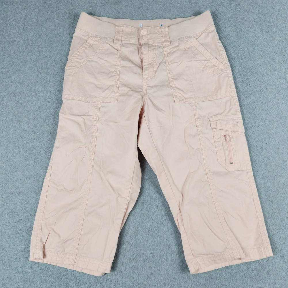 Lee Capri Pants Womens 8 Medium Pink Cotton Stretch Utility Ribbed Waist Outdoor